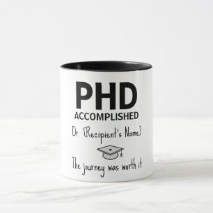 Gepersonaliseerde gift voor doctoraat afgestudeerd mok