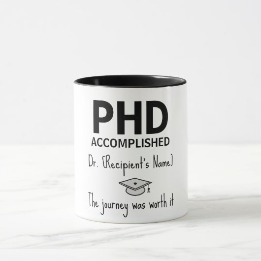 Gepersonaliseerde gift voor doctoraat afgestudeerd mok (Midden)