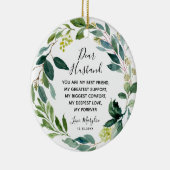 Gepersonaliseerde Gift voor echtgenoot/echtgenote Keramisch Ornament (Rechts)