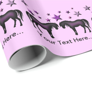 Gepersonaliseerde Gift Wrap - Paarse fonies en ste Cadeaupapier