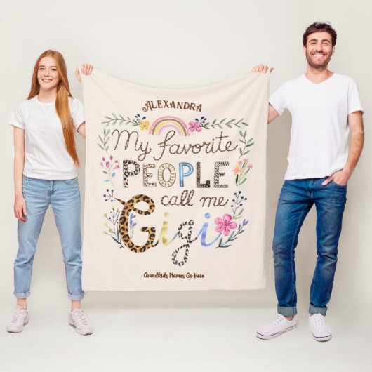 ❤️Gepersonaliseerde GIGI geschenken Voeg kleinkind Fleece Deken (In situ)