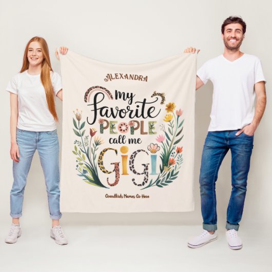 ❤️Gepersonaliseerde GIGI geschenken Voeg kleinkind Fleece Deken (In situ)