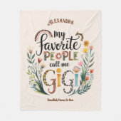 ❤️Gepersonaliseerde GIGI geschenken Voeg kleinkind Fleece Deken (Voorkant)