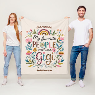 ❤️Gepersonaliseerde GIGI geschenken Voeg kleinkind Fleece Deken