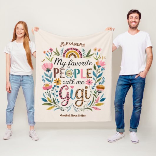 ❤️Gepersonaliseerde GIGI geschenken Voeg kleinkind Fleece Deken (In situ)