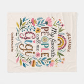 ❤️Gepersonaliseerde GIGI geschenken Voeg kleinkind Fleece Deken (Voorkant (Horizontaal))