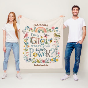 ❤️Gepersonaliseerde GIGI geschenken Voeg kleinkind Fleece Deken
