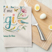 ❤️Gepersonaliseerde GIGI geschenken Voeg kleinkind Theedoek (Quarter Fold)