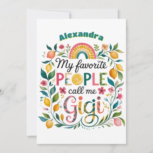 ❤️Gepersonaliseerde GIGI Gifts Moederdag Verjaarda Kaart (Voorkant)