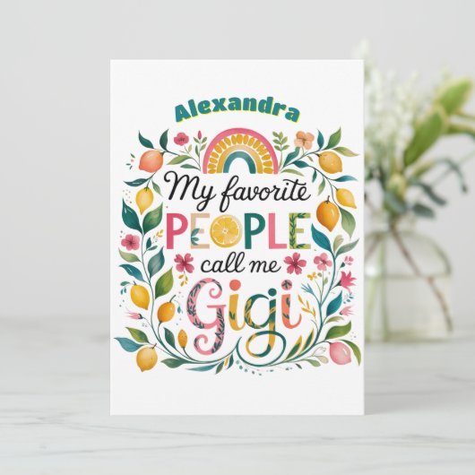 ❤️Gepersonaliseerde GIGI Gifts Moederdag Verjaarda Kaart (Staand voorkant)