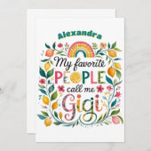 ❤️Gepersonaliseerde GIGI Gifts Moederdag Verjaarda Kaart (Voorkant / Achterkant)