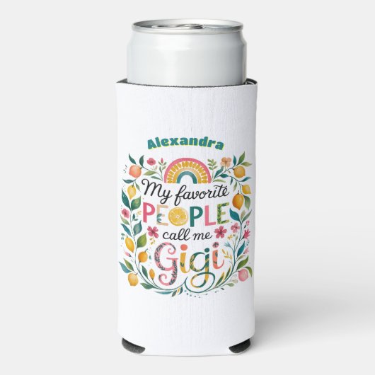 ❤️Gepersonaliseerde GIGI Gifts Moederdag Verjaarda Seltzer Blikjeskoeler (Seltzer Achterkant)