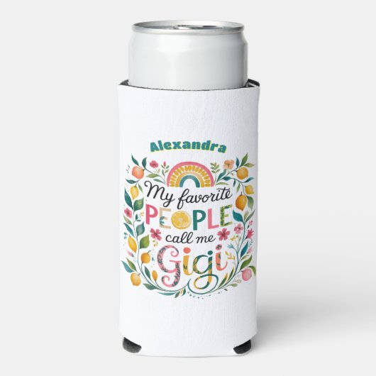 ❤️Gepersonaliseerde GIGI Gifts Moederdag Verjaarda Seltzer Blikjeskoeler (Seltzer Voorkant)