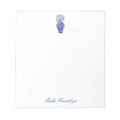 Gepersonaliseerde Ginger Jar Waterverf Hydrangea Notitieblok (Voorkant)