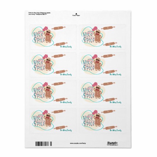 Gepersonaliseerde Gingerbread Christmas Gift Label (Full Sheet)