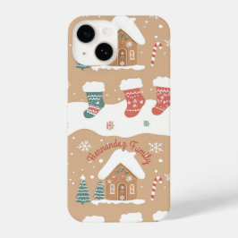 Gepersonaliseerde Gingerbread Christmas Phone Case iPhone 14 Hoesje