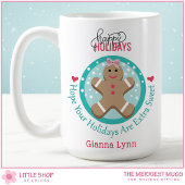 Gepersonaliseerde Gingerbread Girl Kerstkoekje Koffiemok