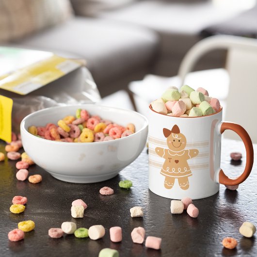 Gepersonaliseerde Gingerbread Girl Mok met Monogra