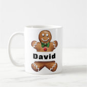 Gepersonaliseerde Gingerbread Man aangepaste naam Koffiemok (Links)