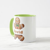 Gepersonaliseerde Gingerbread Man aangepaste naam  Mok (Voorkant links)