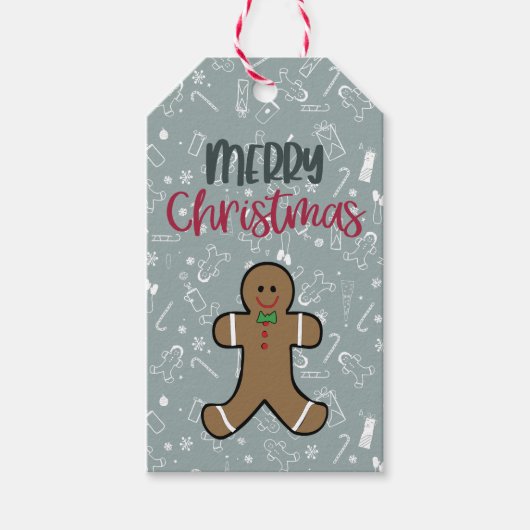 Gepersonaliseerde Gingerbread Man Gift Label Cadeaulabel (Voorkant)