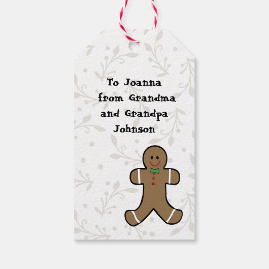 Gepersonaliseerde Gingerbread Man Gift Label Cadeaulabel (Achterkant)