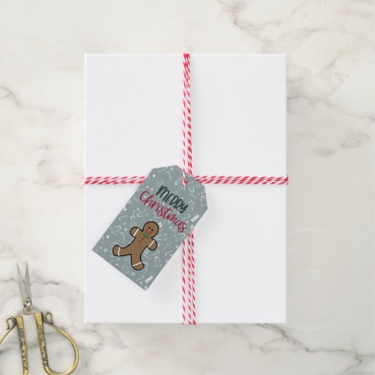 Gepersonaliseerde Gingerbread Man Gift Label Cadeaulabel (Met Touw)