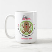 Gepersonaliseerde Gingerbread Man Kerstkoekje Koffiemok (Links)