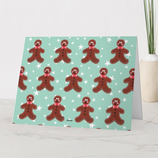 Gepersonaliseerde Gingerbread Man Kerstmis Kaart (Achterkant)