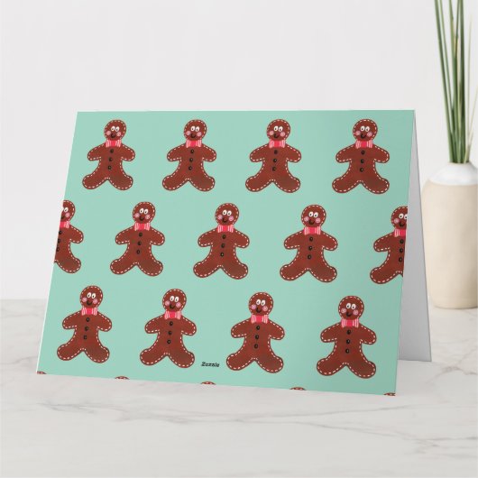Gepersonaliseerde Gingerbread Man Kerstmis Kaart (Achterkant)
