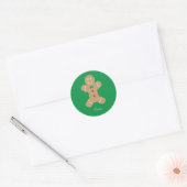 Gepersonaliseerde Gingerbread Man met naam Ronde Sticker (Envelop)