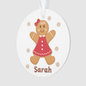 Gepersonaliseerde Gingerbread meisje Acryl Ornamen Ornament (voorkant)