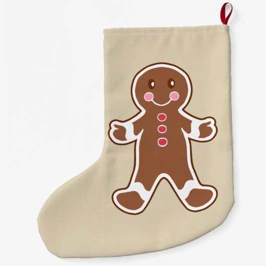 Gepersonaliseerde Gingerbread Stocking Grote Kerstsok (Achterkant)