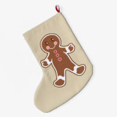 Gepersonaliseerde Gingerbread Stocking Grote Kerstsok (Achterkant (Hangend))