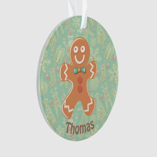 Gepersonaliseerde Gingerbrood Man Ornament (voorkant)