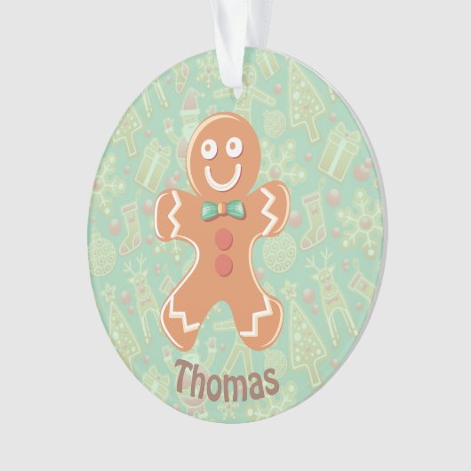 Gepersonaliseerde Gingerbrood Man Ornament (voorkant)