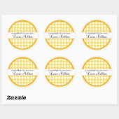 Gepersonaliseerde Gingham Gift Stickers (Vel)