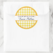 Gepersonaliseerde Gingham Gift Stickers (Tas)