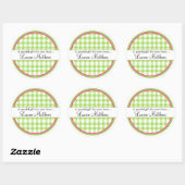 Gepersonaliseerde Gingham Gift Stickers (Vel)