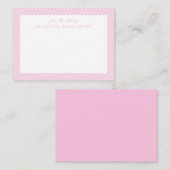Gepersonaliseerde Gingham Kinderen Blush Pink Pset Notitiekaartje (Voorkant / Achterkant)