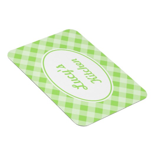 Gepersonaliseerde Gingham Magnet Magneet (Rechterzijde)