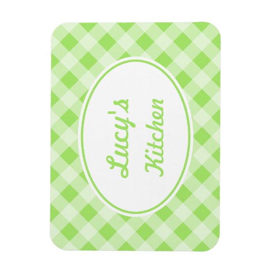 Gepersonaliseerde Gingham Magnet Magneet (Verticaal)