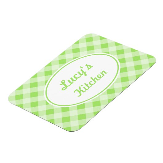 Gepersonaliseerde Gingham Magnet Magneet (Linkerzijde)