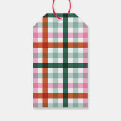 Gepersonaliseerde Gingham Pattern Christmas Gift L Cadeaulabel (Achterkant)