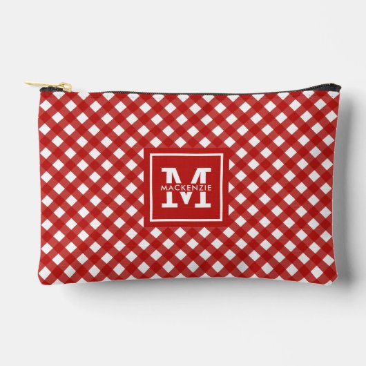 Gepersonaliseerde Gingham Plaid Patroon Etui (Voorkant)