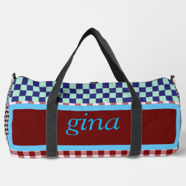 Gepersonaliseerde Gingham Plaid Plunjezak