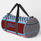 Gepersonaliseerde Gingham Plaid Plunjezak (Rechterhoek)