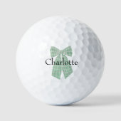 Gepersonaliseerde Gingham Romantische Coquette Bow Golfballen (Voorkant)
