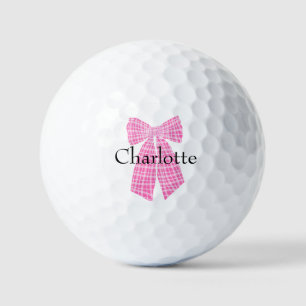 Gepersonaliseerde Gingham Roze Romantische Coquett Golfballen