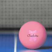 Gepersonaliseerde Gingham Roze Romantische Coquett Pingpongbal (Net)